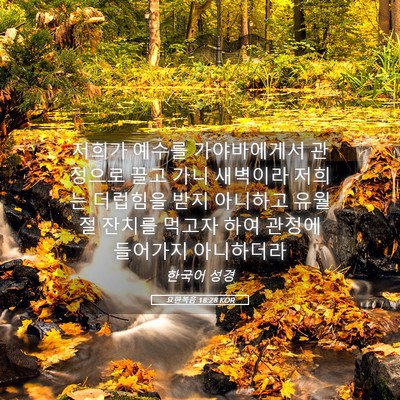 Picture 05 - 요한복음 18:28 KOR - 저희가 예수를 가야바에게서 - Bible Verse Picture