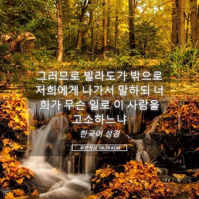 Picture 05 - 요한복음 18:29 KOR - 그러므로 빌라도가 밖으로 저희에게 - Bible Verse Picture