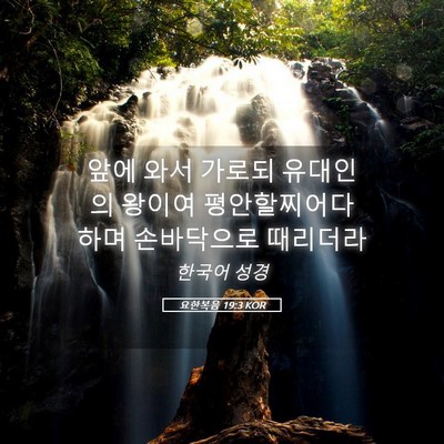 Picture 05 - 요한복음 19:3 KOR - 앞에 와서 가로되 유대인의 왕이여 - Bible Verse Picture