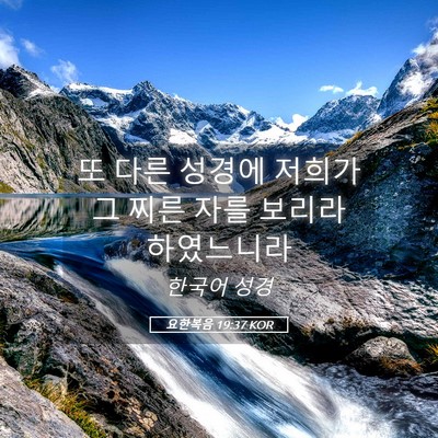 Picture 05 - 요한복음 19:37 KOR - 또 다른 성경에 저희가 그 찌른 자를 - Bible Verse Picture