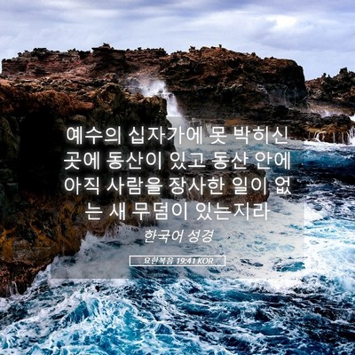 Picture 05 - 요한복음 19:41 KOR - 예수의 십자가에 못 박히신 곳에 - Bible Verse Picture