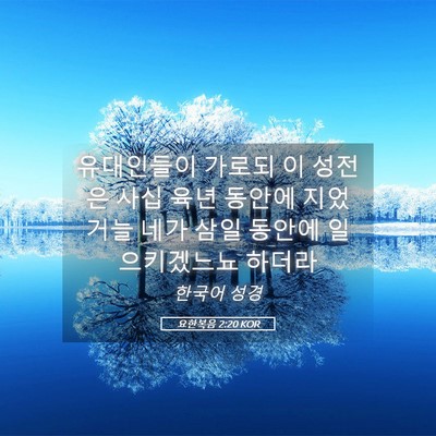 Picture 05 - 요한복음 2:20 KOR - 유대인들이 가로되 이 성전은 사십 - Bible Verse Picture