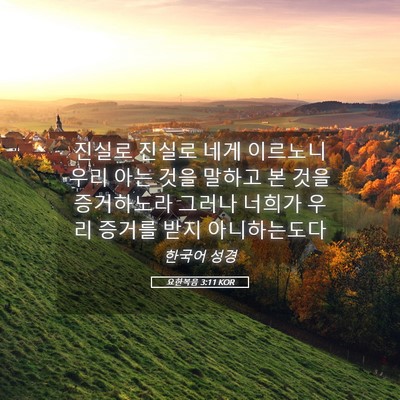 Picture 05 - 요한복음 3:11 KOR - 진실로 진실로 네게 이르노니 우리 - Bible Verse Picture