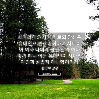 Picture 05 - 요한복음 4:9 KOR - 사마리아 여자가 가로되 당신은 - Bible Verse Picture