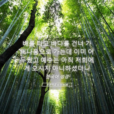 Picture 05 - 요한복음 6:17 KOR - 배를 타고 바다를 건너 가버나움으로 - Bible Verse Picture