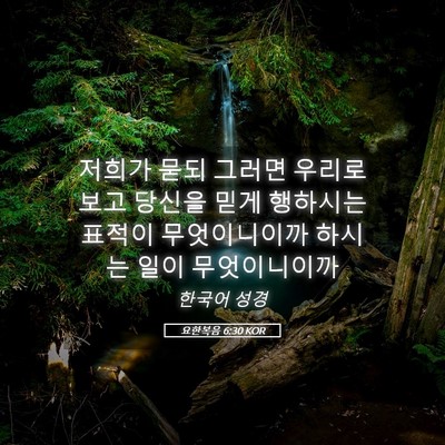 Picture 05 - 요한복음 6:30 KOR - 저희가 묻되 그러면 우리로 보고 - Bible Verse Picture
