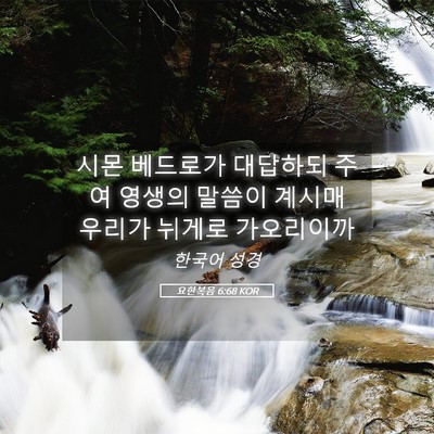 Picture 05 - 요한복음 6:68 KOR - 시몬 베드로가 대답하되 주여 영생의 - Bible Verse Picture