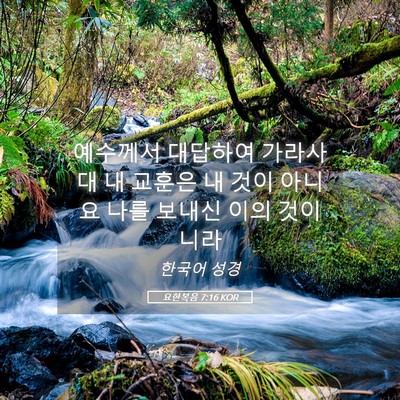 Picture 05 - 요한복음 7:16 KOR - 예수께서 대답하여 가라사대 내 - Bible Verse Picture