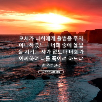 Picture 05 - 요한복음 7:19 KOR - 모세가 너희에게 율법을 주지 - Bible Verse Picture