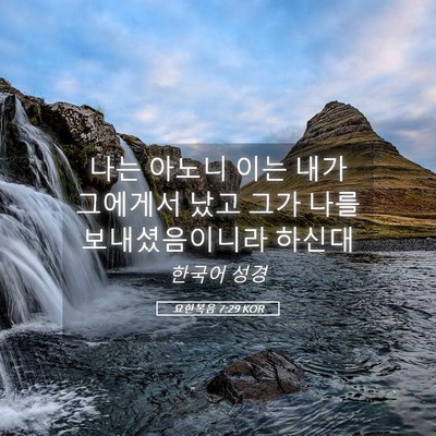 Picture 05 - 요한복음 7:29 KOR - 나는 아노니 이는 내가 그에게서 - Bible Verse Picture