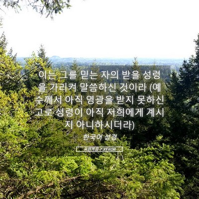 Picture 05 - 요한복음 7:39 KOR - 이는 그를 믿는 자의 받을 성령을 - Bible Verse Picture
