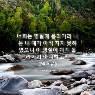 Picture 05 - 요한복음 7:8 KOR - 너희는 명절에 올라가라 나는 내 - Bible Verse Picture