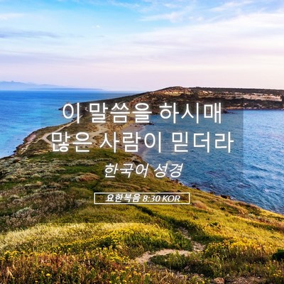 Picture 05 - 요한복음 8:30 KOR - 이 말씀을 하시매 많은 사람이 - Bible Verse Picture