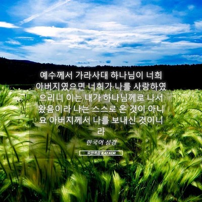 Picture 05 - 요한복음 8:42 KOR - 예수께서 가라사대 하나님이 너희 - Bible Verse Picture