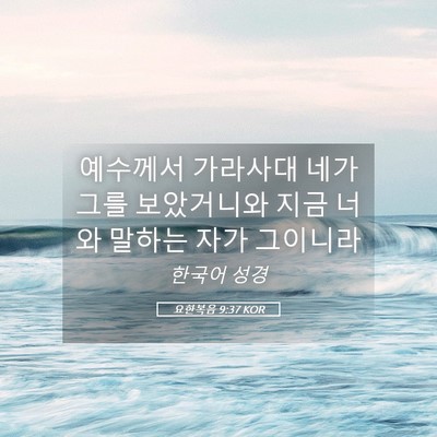 Picture 05 - 요한복음 9:37 KOR - 예수께서 가라사대 네가 그를 - Bible Verse Picture