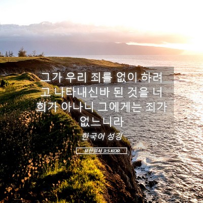 Picture 05 - 요한일서 3:5 KOR - 그가 우리 죄를 없이 하려고 - Bible Verse Picture