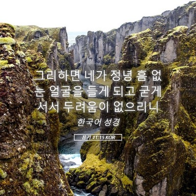 Picture 05 - 욥기 11:15 KOR - 그리하면 네가 정녕 흠 없는 얼굴을 - Bible Verse Picture