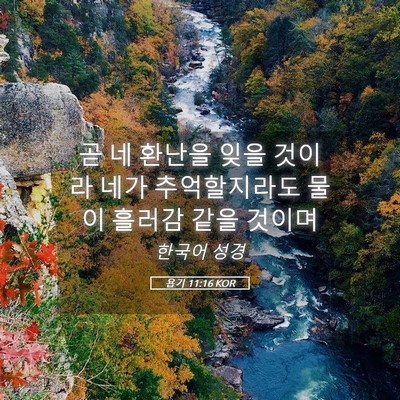 Picture 05 - 욥기 11:16 KOR - 곧 네 환난을 잊을 것이라 네가 - Bible Verse Picture