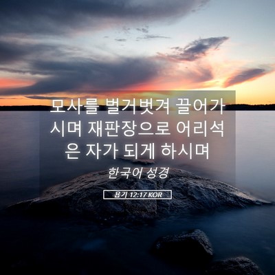 Picture 05 - 욥기 12:17 KOR - 모사를 벌거벗겨 끌어가시며 - Bible Verse Picture