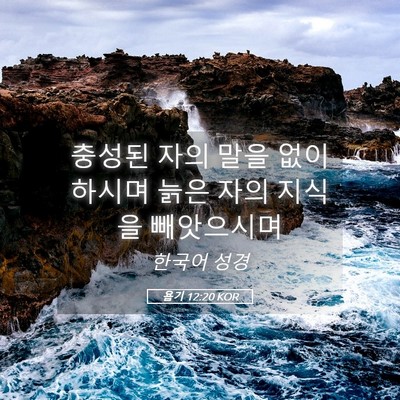 Picture 05 - 욥기 12:20 KOR - 충성된 자의 말을 없이 하시며 늙은 - Bible Verse Picture
