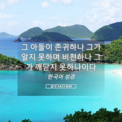 Picture 05 - 욥기 14:21 KOR - 그 아들이 존귀하나 그가 알지 - Bible Verse Picture