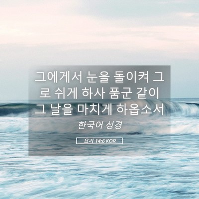 Picture 05 - 욥기 14:6 KOR - 그에게서 눈을 돌이켜 그로 쉬게 - Bible Verse Picture