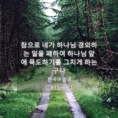 Picture 05 - 욥기 15:4 KOR - 참으로 네가 하나님 경외하는 일을 - Bible Verse Picture