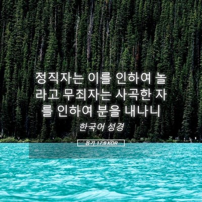 Picture 05 - 욥기 17:8 KOR - 정직자는 이를 인하여 놀라고 - Bible Verse Picture