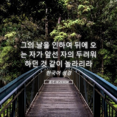 Picture 05 - 욥기 18:20 KOR - 그의 날을 인하여 뒤에 오는 자가 - Bible Verse Picture