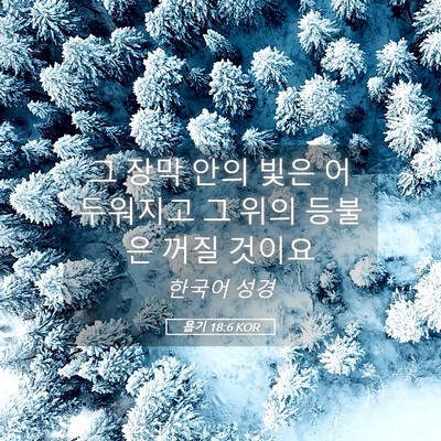 Picture 05 - 욥기 18:6 KOR - 그 장막 안의 빛은 어두워지고 그 - Bible Verse Picture