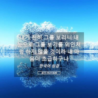Picture 05 - 욥기 19:27 KOR - 내가 친히 그를 보리니 내 눈으로 - Bible Verse Picture