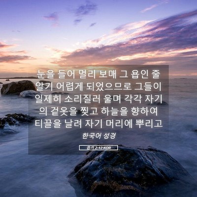 Picture 05 - 욥기 2:12 KOR - 눈을 들어 멀리 보매 그 욥인 줄 알기 - Bible Verse Picture