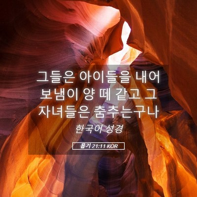 Picture 05 - 욥기 21:11 KOR - 그들은 아이들을 내어보냄이 양 떼 - Bible Verse Picture