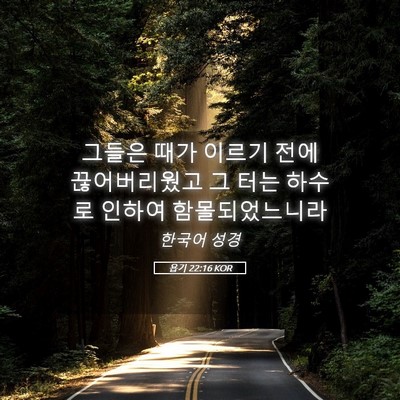 Picture 05 - 욥기 22:16 KOR - 그들은 때가 이르기 전에 - Bible Verse Picture