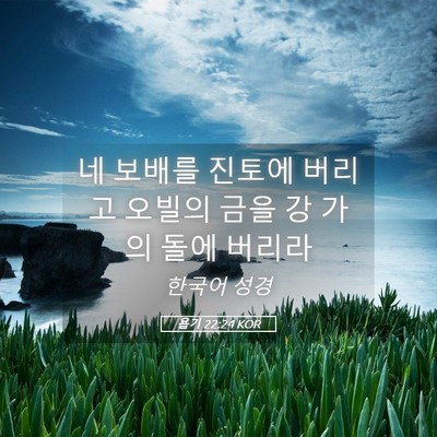 Picture 05 - 욥기 22:24 KOR - 네 보배를 진토에 버리고 오빌의 - Bible Verse Picture
