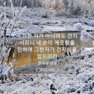 Picture 05 - 욥기 22:30 KOR - 무죄한 자가 아니라도 건지시리니 네 - Bible Verse Picture