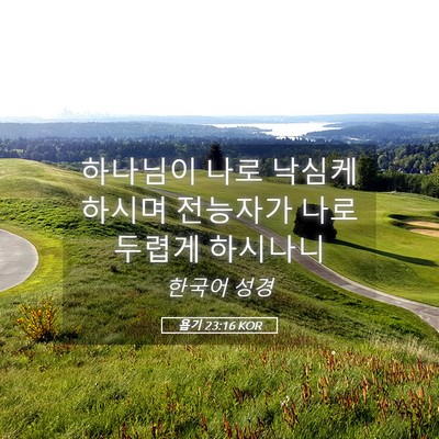 Picture 05 - 욥기 23:16 KOR - 하나님이 나로 낙심케 하시며 - Bible Verse Picture