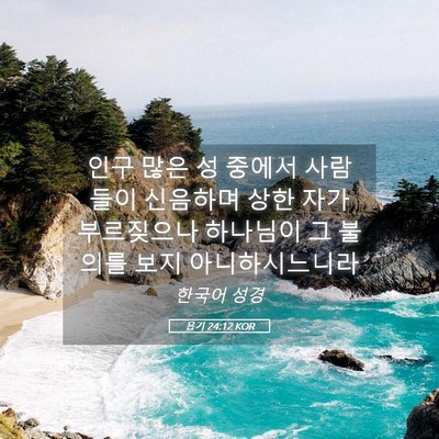 Picture 05 - 욥기 24:12 KOR - 인구 많은 성 중에서 사람들이 - Bible Verse Picture