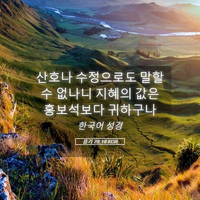 Picture 05 - 욥기 28:18 KOR - 산호나 수정으로도 말할 수 없나니 - Bible Verse Picture