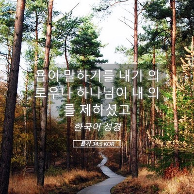 Picture 05 - 욥기 34:5 KOR - 욥이 말하기를 내가 의로우나 - Bible Verse Picture