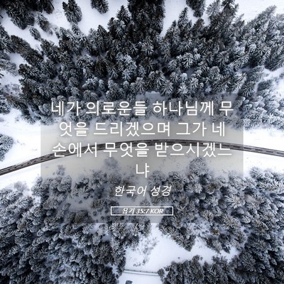 Picture 05 - 욥기 35:7 KOR - 네가 의로운들 하나님께 무엇을 - Bible Verse Picture