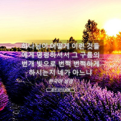 Picture 05 - 욥기 37:15 KOR - 하나님이 어떻게 이런 것들에게 - Bible Verse Picture