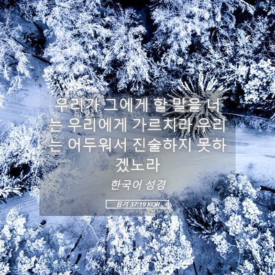 Picture 05 - 욥기 37:19 KOR - 우리가 그에게 할 말을 너는 - Bible Verse Picture