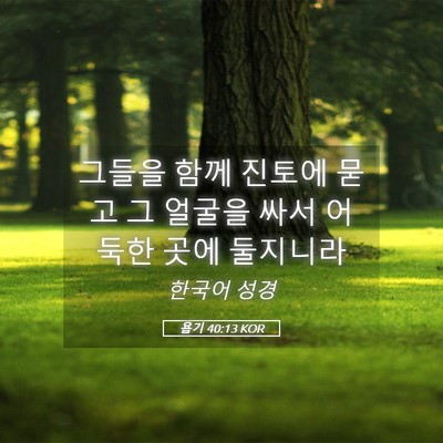Picture 05 - 욥기 40:13 KOR - 그들을 함께 진토에 묻고 그 얼굴을 - Bible Verse Picture
