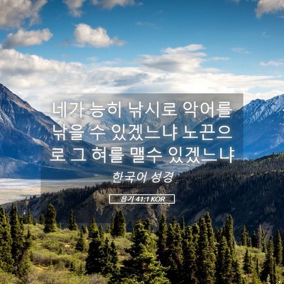 Picture 05 - 욥기 41:1 KOR - 네가 능히 낚시로 악어를 낚을 수 - Bible Verse Picture