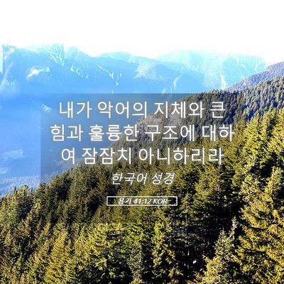 Picture 05 - 욥기 41:12 KOR - 내가 악어의 지체와 큰 힘과 훌륭한 - Bible Verse Picture