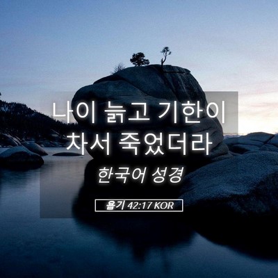 Picture 05 - 욥기 42:17 KOR - 나이 늙고 기한이 차서 - Bible Verse Picture