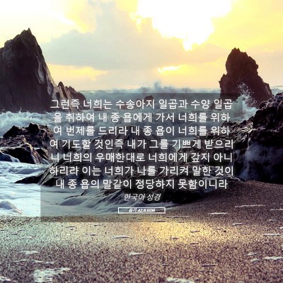 Picture 05 - 욥기 42:8 KOR - 그런즉 너희는 수송아지 일곱과 수양 - Bible Verse Picture