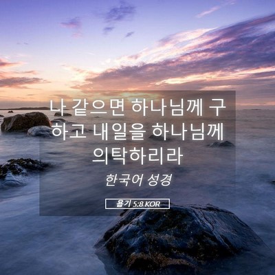 Picture 05 - 욥기 5:8 KOR - 나 같으면 하나님께 구하고 내일을 - Bible Verse Picture