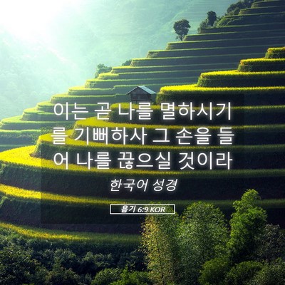 Picture 05 - 욥기 6:9 KOR - 이는 곧 나를 멸하시기를 기뻐하사 - Bible Verse Picture